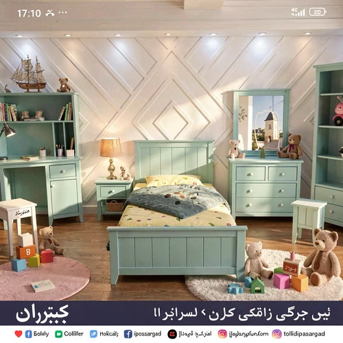 سرویس خواب نوجوان تمام چوب و ام دی اف رنگ شده